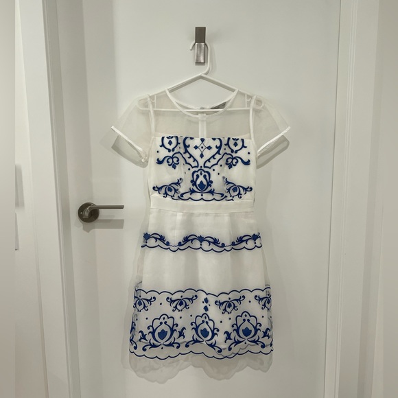 Blue-and-white porcelain style dress - Picture 1 of 5